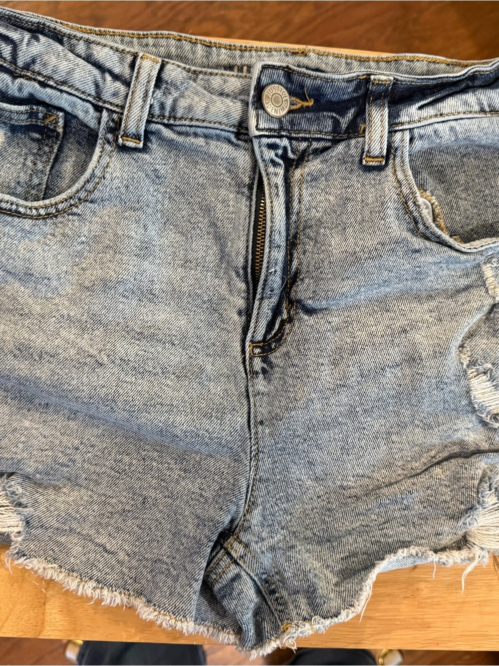 Justice Light Blue Denim Skirt